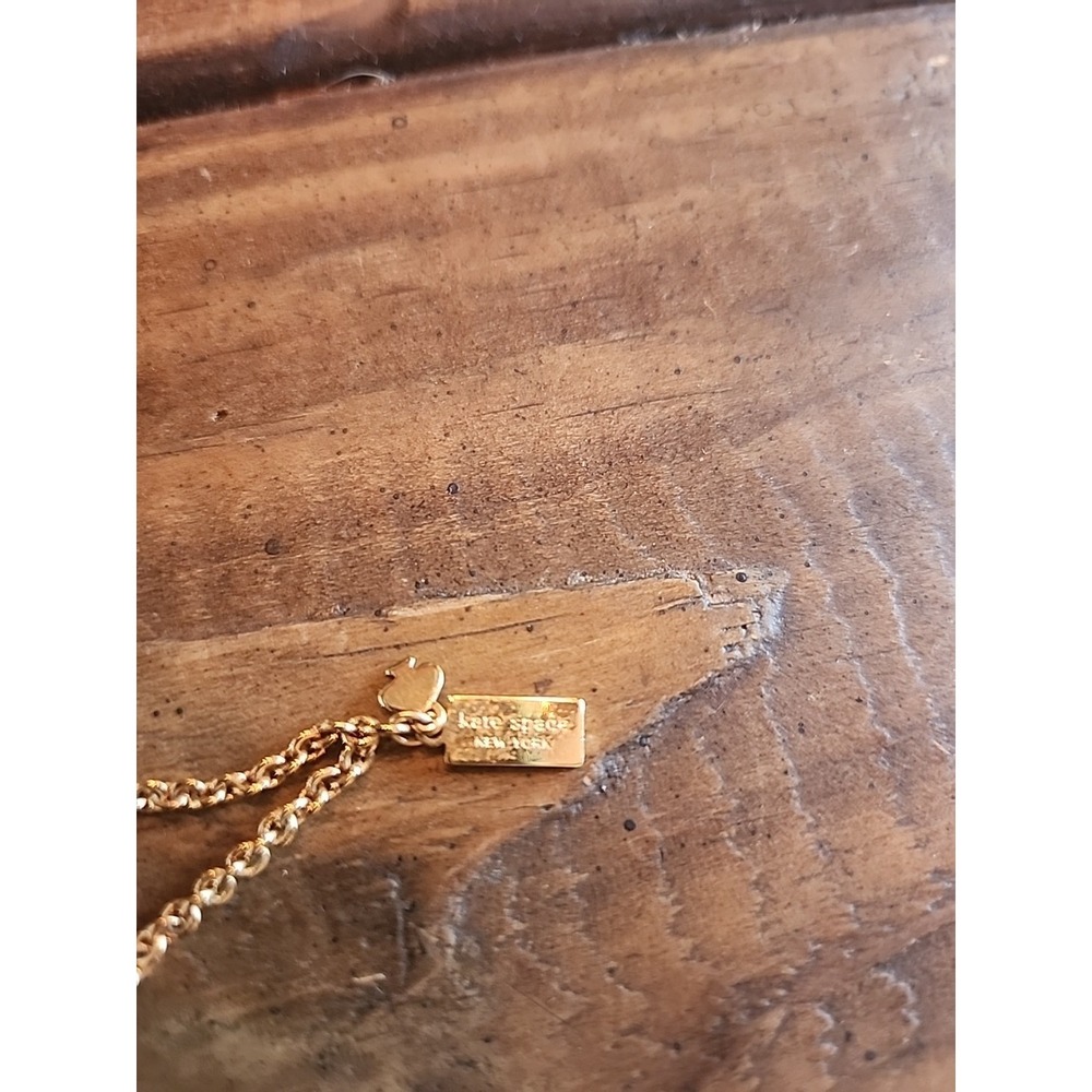Kate Spade NY Black Gold Ivory "Bar None" Scatter Necklace Station long chain - Picture 3 of 4
